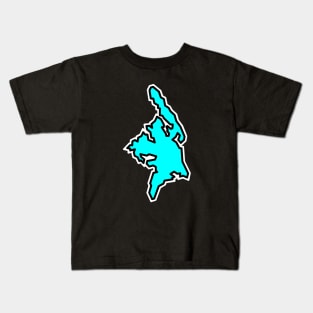 Cortes Island Outline in Turquoise Blue - Bright and Bold - Cortes Island Kids T-Shirt